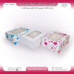جعبه شیرینی و شکلات اقتصادی پنجره‌دار 15 در 20 ارتفاع 7 سانت یک تکه کد 1520799